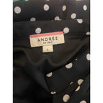 Andree by Unit Women's Dress, Black & White Polka Dot, Size L Photo 4