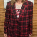 Red and Black Plaid Blazer, women’s, XL Photo 0