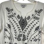 Lucky Lotus Embroidered‎ Cotton Top White Size M Photo 1