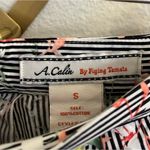 Flying Tomato A. Calin By  Striped Floral A Line Skirt Small Black White Photo 1