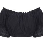 Tory Burch  Black Embroidered Peasant top size XL Photo 0