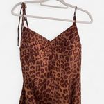 LPA  Brown Cheetah Leopard Print Mini Dress Sweetheart Pleat animal print M Photo 3