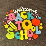 ⭐️Women’s gray Welcome back to school short sleeve graphic tee Size L Photo 1