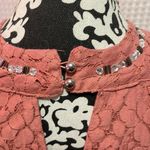 Candie's  Dress Women small Coral Pink Floral Lace Beaded Neck Back Keyhole Lined. Photo 3