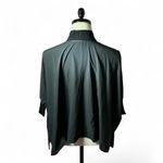 Athleta XXS Black Ribbed Mock Neck Half Zip Pullover Poncho Top Photo 1