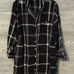 Victoria's Secret Pajama Dress plaid flannel black white pink medium Photo 0