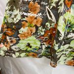 Requirements Vintage  green brown lined flowy zip a-line floral skirt ankle‎ 16 Photo 1