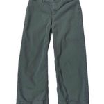 Loft  Ankle Crop Chino Straight Leg Pants Mid Rise Green Pockets Stretch Size 2 Photo 0