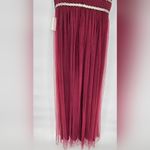 Lulus Lulu’s Delightful Occasion Burgundy Beaded Tulle Maxi Dress size Small New Photo 9