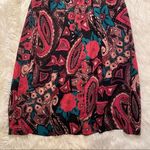 Vintage Cross Country Fashions Midi Skirt Paisley Floral Red Size 8 Photo 4