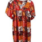 Vintage Anthony Richards Mumu House Dress Fall Pumpkin Plaid Print Size Large Orange Photo 0