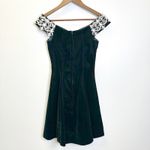 Jessica McClintock Gunne Sax Lace Trim Velvet V-Neck Dress Green Size 3/4 Photo 3