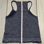 Aura Crop Tank Top Women’s Size M/L Ribbed Stretch Sleeveless | Dark Blue Photo 3