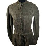 Willis & Geiger RARE Military Green Wool Belted Blouse Approx Size Medium Photo 0