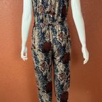 Veronica M  Black and Brown Patterned Jumpsuit Photo 7