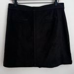 Marine layer  Myra Mini Skirt Faux Suede Black button front Size 10 Photo 3