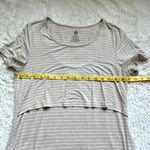 Kindred Bravely Eleanora Bamboo Maternity Nursing Dress M Oatmeal Stripe Beige White Size M Photo 9