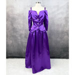 Vintage 80s Prom Dress Satin Womens 7/8‎ Royal Purple Glam Sweetheart Whimsigoth Size undefined Photo 2
