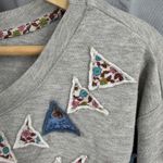Anthropologie Luna Mercantile Co Tiger Embroidered Sweatshirt Gray Size L Photo 4