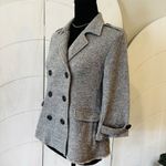 CAbi  Gray Shrunken Pea Coat Double Breasted Anchor Button Jacket Size Small Photo 4