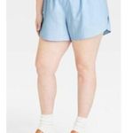 Universal Threads Universal Thread Sunset Blue Chambray Pull On Relaxed Linen Shorts Large NEW Photo 1