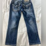 Miss Me  Signature Cuffed Capri Distressed Jeans Size 26 Low Rise EUC Bling Photo 4