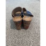 b.o.c Women's Blue Leather Cork Floral Wedge Heel Sandals Slides Size 9 Photo 7