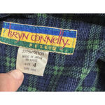 Bryn Connelly Corduroy Jumper Dress Sz 4P Tartan Plaid Navy green Midi VTG 80s Blue Photo 4