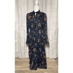 & Other Stories & Other Women's Long Black Floral Long Sleeved Dress Ruffles, Bell Sleeve Photo 2