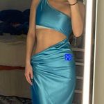 Pretty Little Thing Bright Blue Cut Out Maxi Dress Photo 0