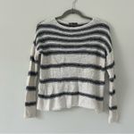 Vince Boatneck White Navy Blue Stripe Linen Knit Sweater XS Photo 1
