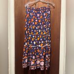 SheIn Floral Maxi Skirt with Orange and Purple Pattern Photo 3