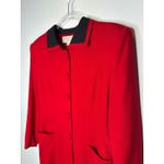 Jones New York 1980s  Red & Black Collar 100% Wool Dress USA Made small Photo 5
