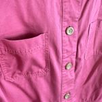 D & Co. 100% Cotton Pink Collared Peplum Button Up Lightweight Shacket Size M Size M Photo 4