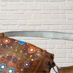 Vintage 70s Tooled Leather Crossbody Bag Artisan Boho Western Hippie Tan Photo 13