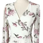 Lulus Let It Be White Floral Print Wrap Maxi Dress Size Small Photo 2