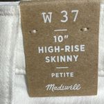 Madewell Jeans 10” Petite High Rise Skinny Pure White Step Raw Hem Sz 37/46 NWT Photo 5