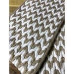 Calvin Klein  Womens Wool Blend Infinity Loop Scarf‎ Chevron Knit Beige White 64" Photo 2