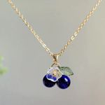 Blueberry Flower Necklace Gold Photo 4