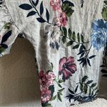 Laura Bianchi Women’s 100% Linen Gray Floral Shirt Made In Italy Size‎ Large Photo 11
