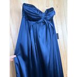 Lulus NWT  Memorable Entrance Dark Blue Strapless Satin Maxi Dress Bridesmaid M Photo 3