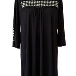Joseph Ribkoff  Black Silver Stud Scoop Neck Long Sleeve Tunic Mini Dress size 8 Photo 0