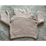 Lulus Turtleneck Beige Knit Sweater Womens Cowl Neck Long Sleeve Cropped Size S Photo 5