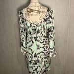 Milly  Long Sleeve Silk Dress in Mint and Black Size 8 Photo 4