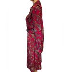 Andrea Gayle Petites Vintage 90s Red Eclectic Paisley Floral Secretary Dress Size 12 Photo 3