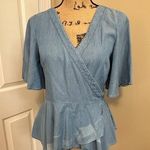 Loft crossbody short sleeve flowy top size small Photo 0