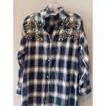 | Tops | Zara Plaid Tunic Button Down Embellished Beads Size xs Photo 0
