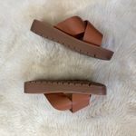 Top Moda  Tan Faux Leather Cross-Band Sandals Photo 2