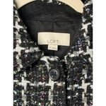 Loft  Petite Shimmer Metallic Tweed Cropped Shirt Jacket Blazer Women’s S Stylish Photo 4