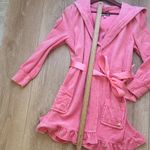 Juicy Couture Pink Velour Robe Hoodie – Y2K Vintage Bow Belt Photo 8